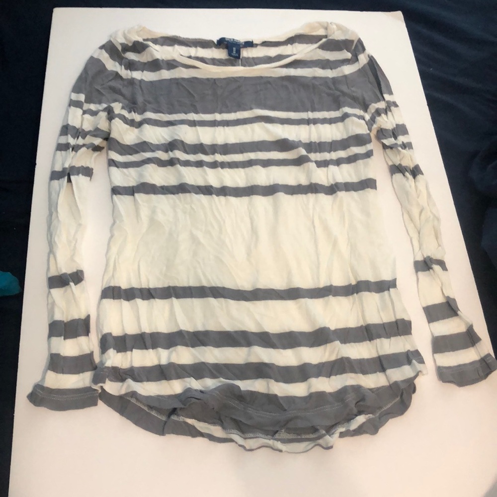 Old navy gray and white striped long sleeve xs